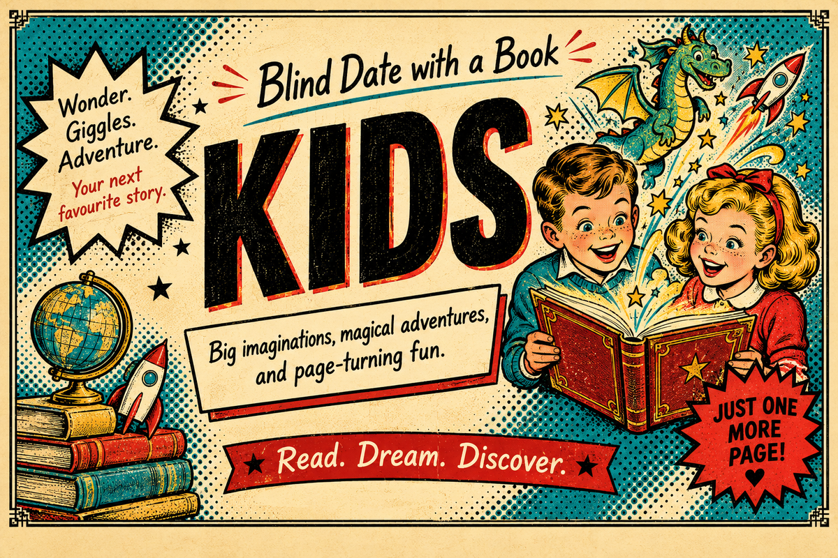 Kids category image in a vintage comic-book style